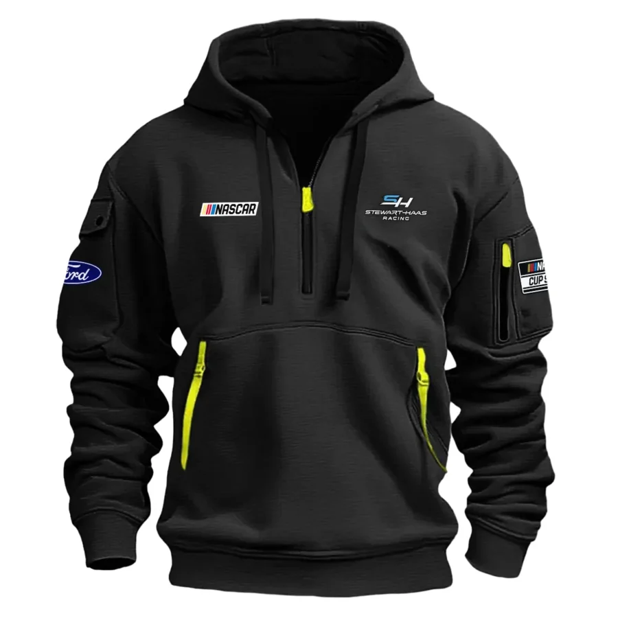 Classic Fashion Stewart–Haas Racing Nascar Cup Series Color Black Hoodie Half Zipper