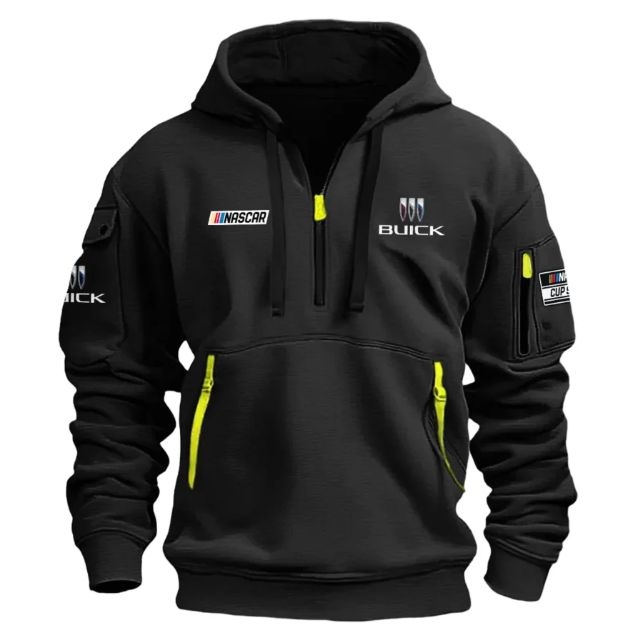 Classic Fashion Buick Nascar Cup Series Color Black Hoodie Half Zipper