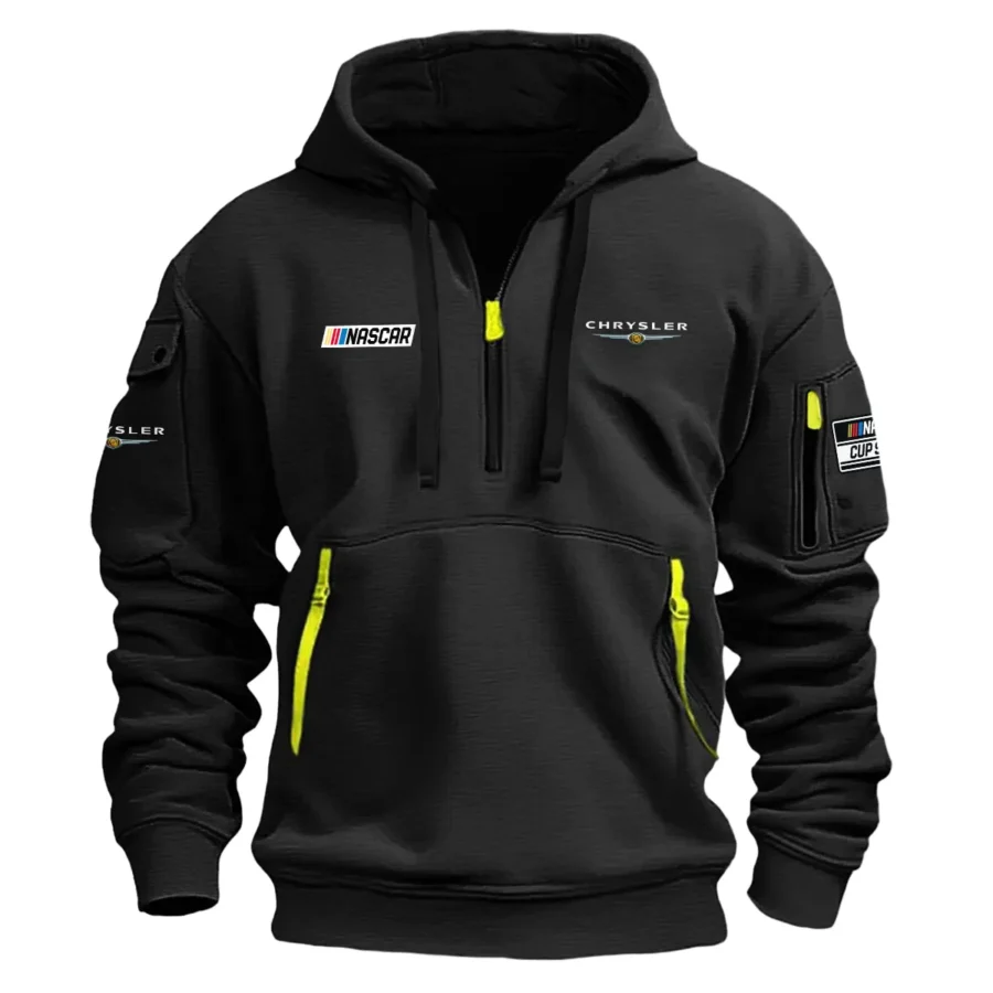 Classic Fashion Chrysler Nascar Cup Series Color Black Hoodie Half Zipper