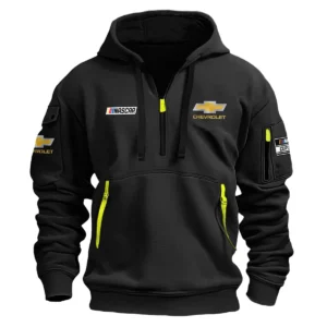 Classic Fashion Chevrolet Nascar Cup Series Color Navy Hoodie Half Zipper