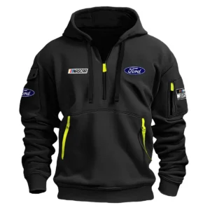 Classic Fashion Ford Nascar Cup Series Color Navy Hoodie Half Zipper