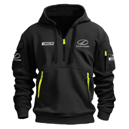 Classic Fashion Oldsmobile Nascar Cup Series Color Black Hoodie Half Zipper