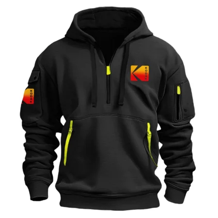 Kodak Classic Fashion Photography Videography Color Black Hoodie Half Zipper