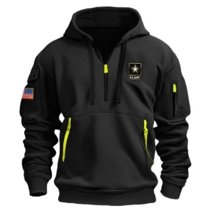 Classic Fashion U.S. Army Color Navy Hoodie Half Zipper