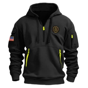 Classic Fashion U.S. Army Color Navy Hoodie Half Zipper