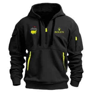 Black Color Rolex Fashion Hoodie Half Zipper Masters Tournament Gift For Fans