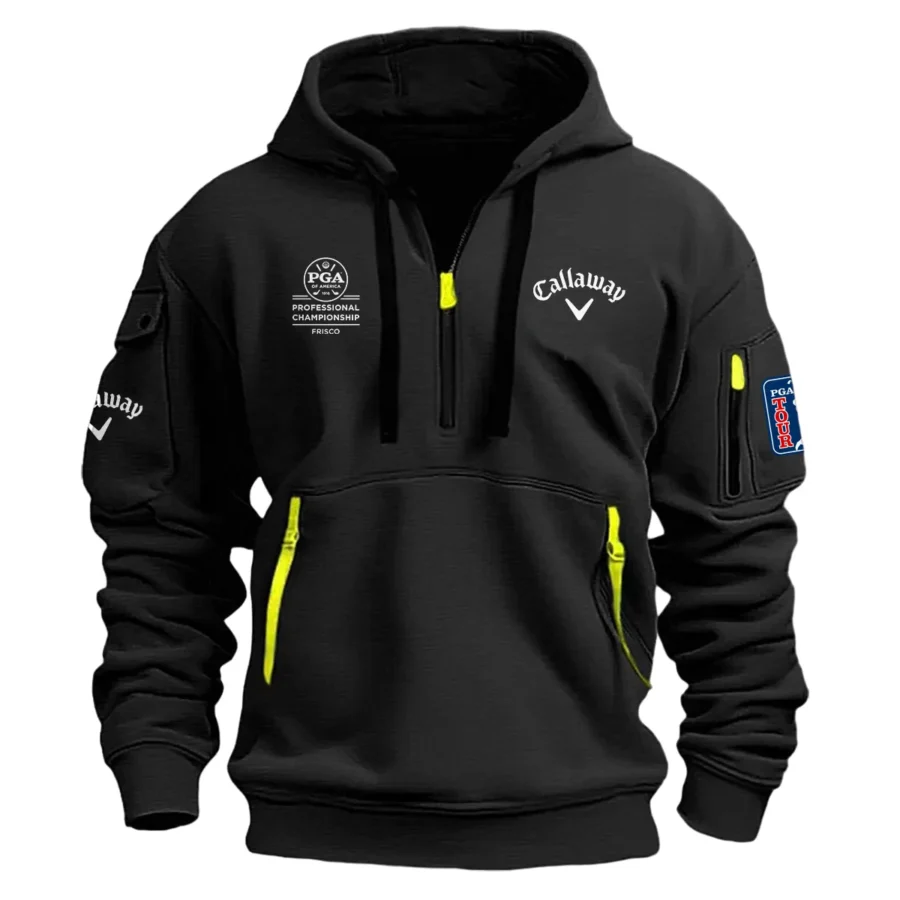 Black Color Brand Callaway Hoodie Half Zipper PGA Professional Championship 2024 Gift For Fans