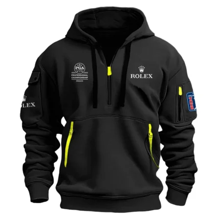 Black Color Brand Rolex Hoodie Half Zipper PGA Professional Championship 2024 Gift For Fans