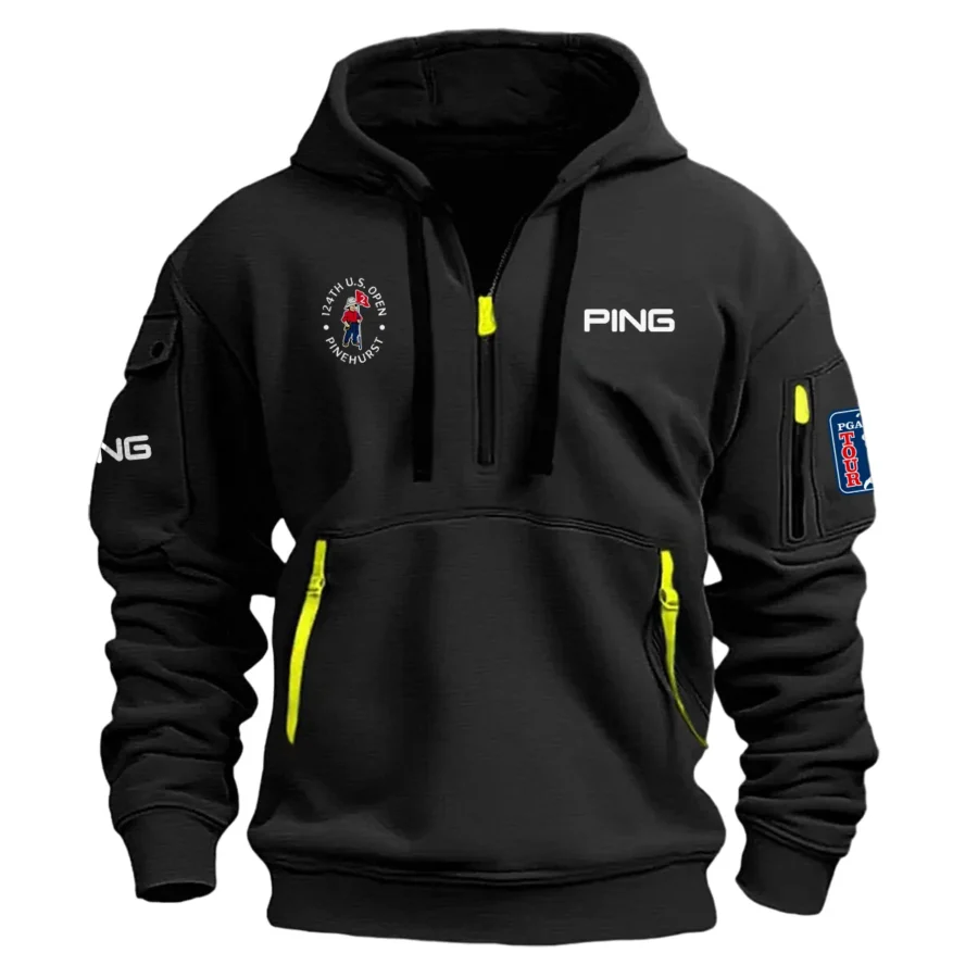 Black Color Brand Ping Hoodie Half Zipper 124th U.S. Open Pinehurst Gift For Fans