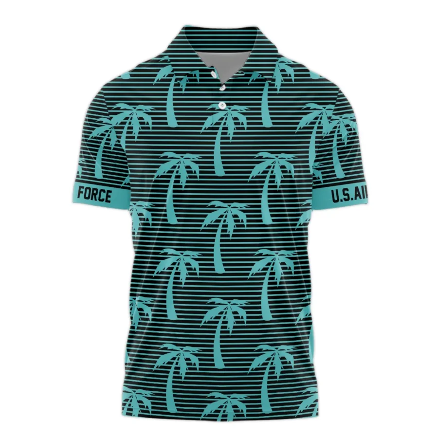 Hawaii Palm Tree Pattern Summer Beach Shirt Veteran U.S. Air Force All Over Prints Polo Shirt