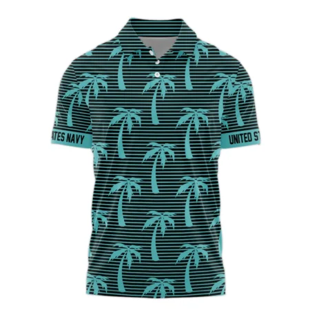 Hawaii Palm Tree Pattern Summer Beach Shirt Veteran U.S. Navy All Over Prints Polo Shirt