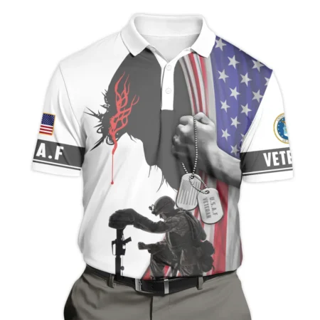 I Am Proud Veteran And A Dad U.S. Air Force All Over Prints Polo Shirt