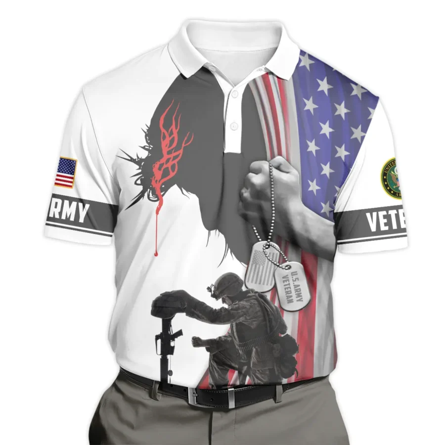 I Am Proud Veteran And A Dad U.S. Army All Over Prints Polo Shirt