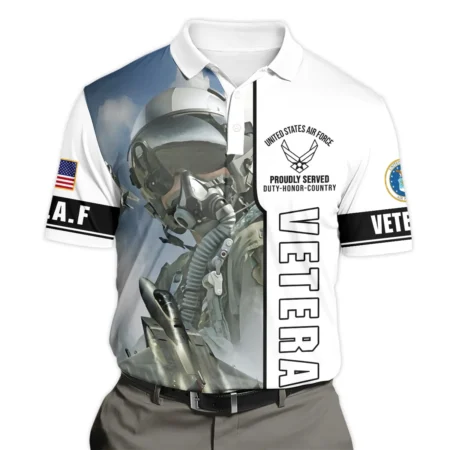 Proudly Served I Am A Dad A Grandpa And A Veteran U.S. Air Force All Over Prints Polo Shirt