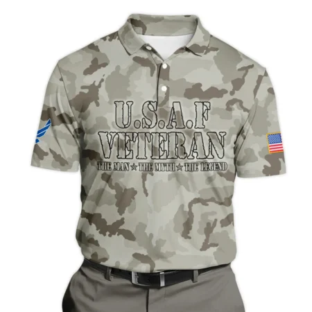 Veteran The Man The Myth The Legend U.S. Air Force All Over Prints Polo Shirt