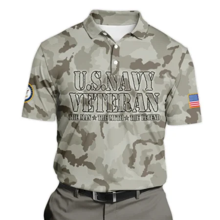 Veteran The Man The Myth The Legend U.S. Navy All Over Prints Polo Shirt