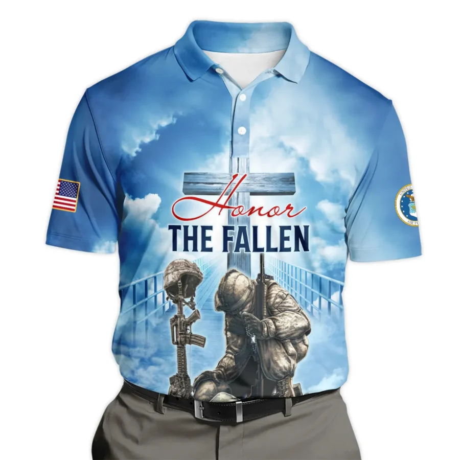 Honor The Fallen Veteran A Big Piece Of My Heart Lives In Heaven U.S. Air Force All Over Prints Polo Shirt