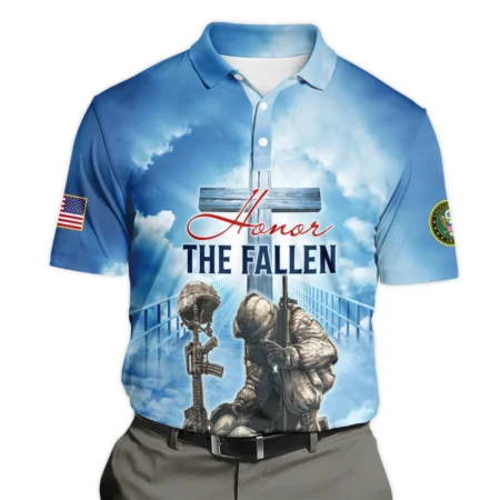 Honor The Fallen Veteran A Big Piece Of My Heart Lives In Heaven U.S. Army All Over Prints Polo Shirt