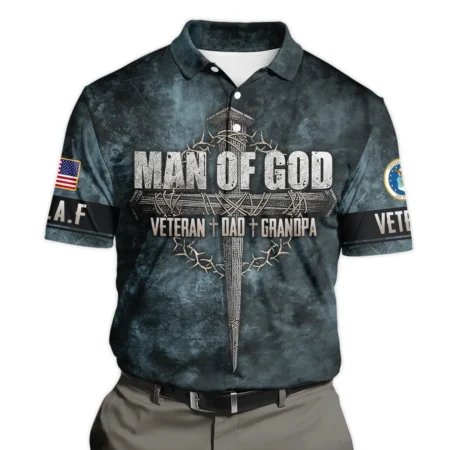 Veteran Dad Grandpa Man Of God Honor The Fallen U.S. Air Force All Over Prints Polo Shirt