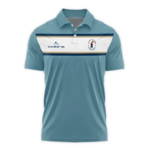 124th U.S. Open Pinehurst Golf Sport Mostly Desaturated Dark Blue Yellow Cobra Golf Zipper Polo Shirt Style Classic