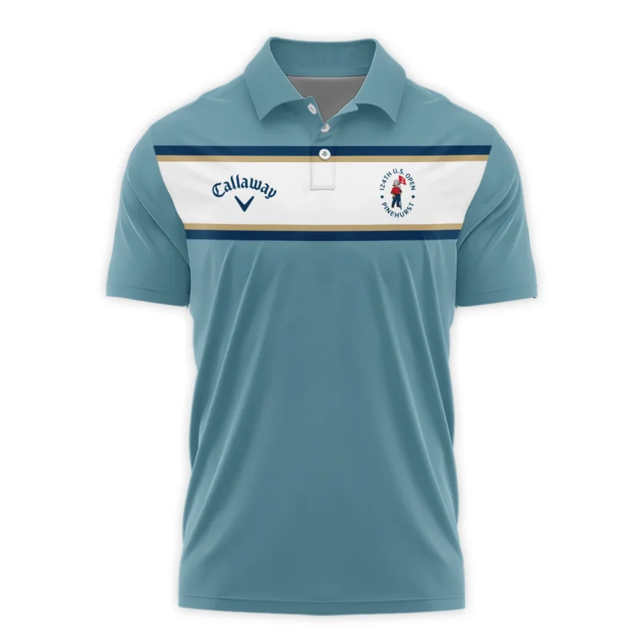 124th U.S. Open Pinehurst Golf Sport Mostly Desaturated Dark Blue Yellow Callaway Polo Shirt Style Classic