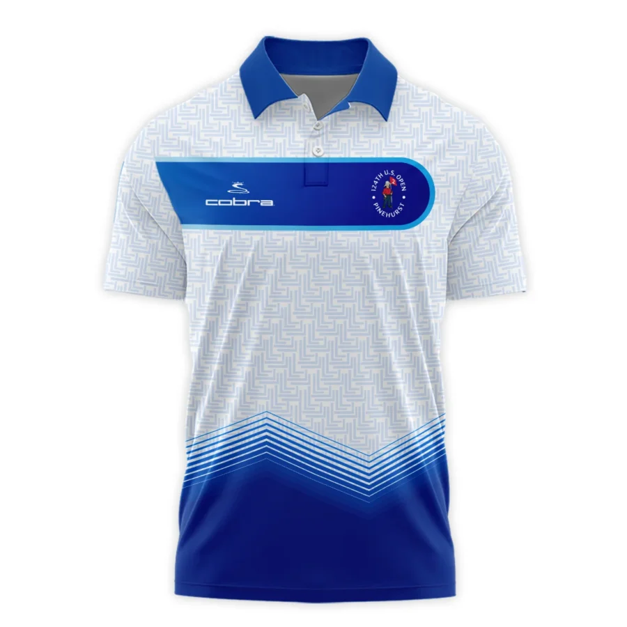 124th U.S. Open Pinehurst Blue Gradient Pattern White  Cobra Golf Polo Shirt Style Classic