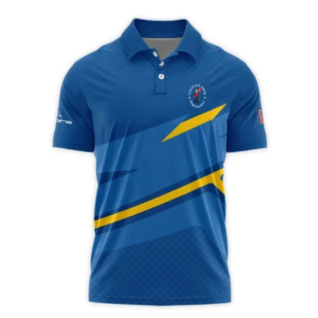 Cobra Golf 124th U.S. Open Pinehurst Blue Yellow Mix Pattern Polo Shirt Style Classic