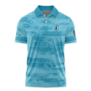 Cobra Golf 124th U.S. Open Pinehurst Blue Abstract Background Line Zipper Polo Shirt Style Classic