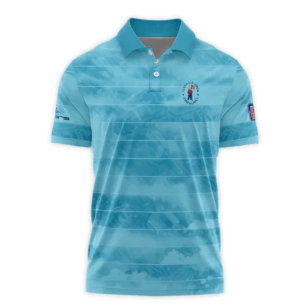 Cobra Golf 124th U.S. Open Pinehurst Blue Abstract Background Line Polo Shirt Style Classic