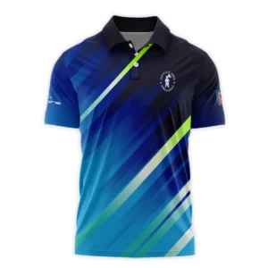 Cobra Golf 124th U.S. Open Pinehurst Green Dark Blue Gradient Abstract Yellow Zipper Polo Shirt Style Classic