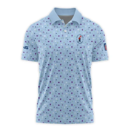 124th U.S. Open Pinehurst Ping Golf Icons Pattern Light Blue Performance T-Shirt Style Classic