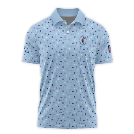 124th U.S. Open Pinehurst Rolex  Golf Icons Pattern Light Blue Polo Shirt Style Classic