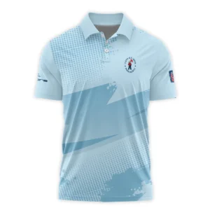 124th U.S. Open Pinehurst Cobra Golf  Light Blue Backgound Zipper Polo Shirt Style Classic