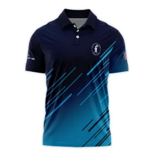 124th U.S. Open Pinehurst Cobra Golf  Dark Blue Line Pattern Zipper Polo Shirt Style Classic