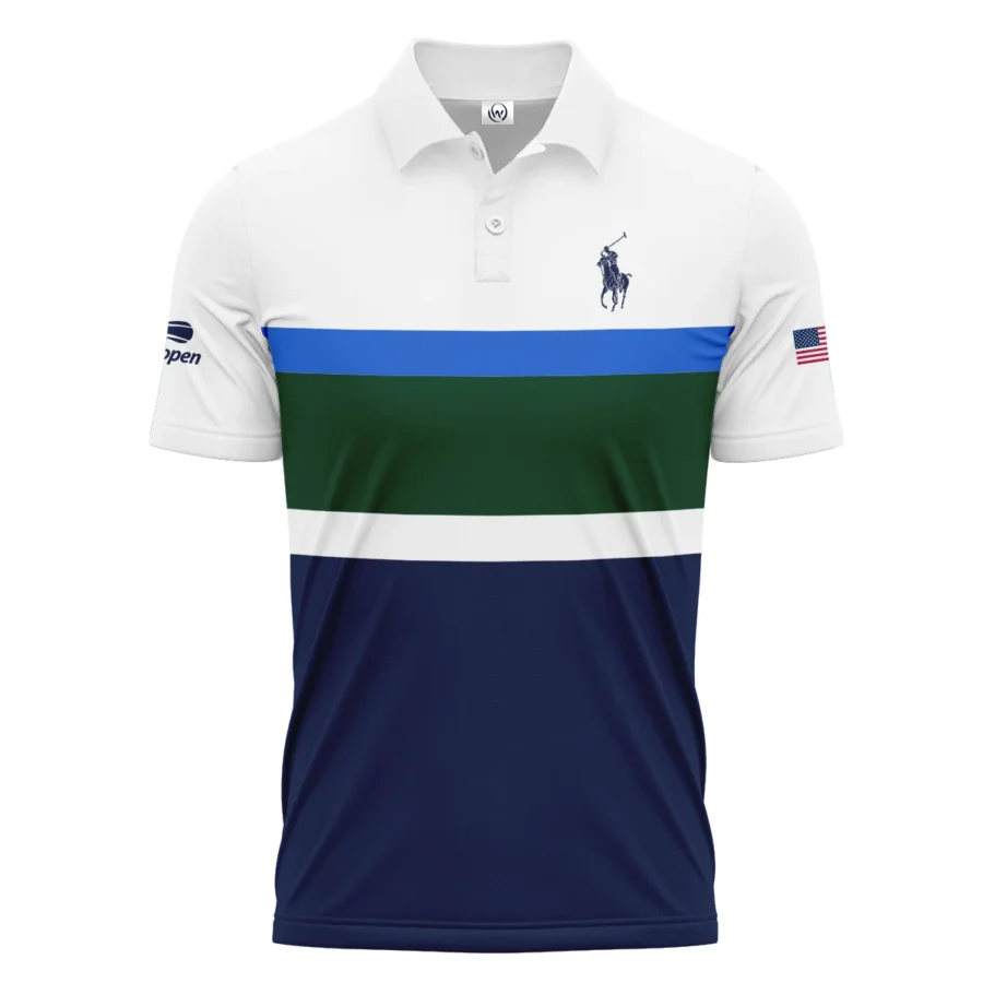 Ralph Lauren US Open Tennis Green Blue White Pattern Polo Shirt Style Classic