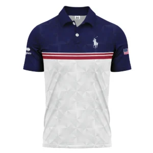 Ralph Lauren US Open Tennis Purple White Red Line Abstract Zipper Polo Shirt Style Classic