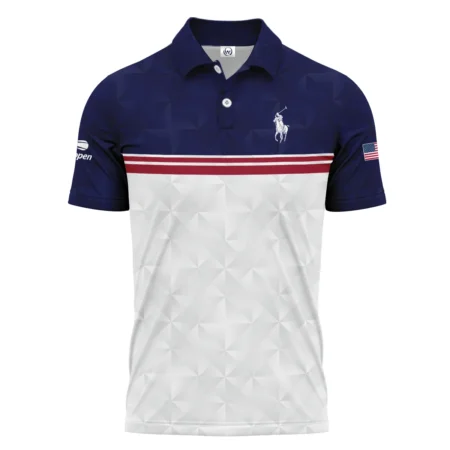 Ralph Lauren US Open Tennis Purple White Red Line Abstract Polo Shirt Style Classic