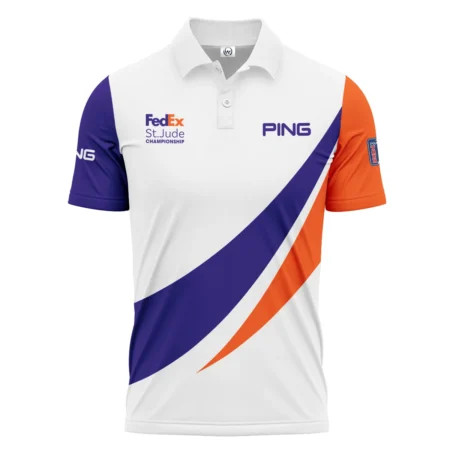 Golf Sport Orange Mix Blue FedEx St. Jude Championship Pinehurst Ping Polo Shirt Style Classic