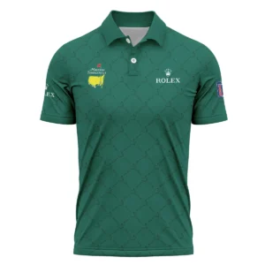 Golf Sport Pattern Color Green Mix Black Masters Tournament Rolex Zipper Polo Shirt Style Classic