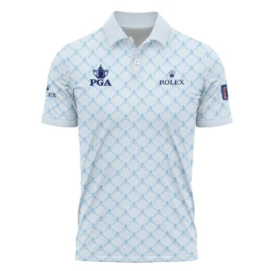 Golf Sport Pattern Light Blue Style 2024 PGA Championship Valhalla Rolex Zipper Polo Shirt Style Classic