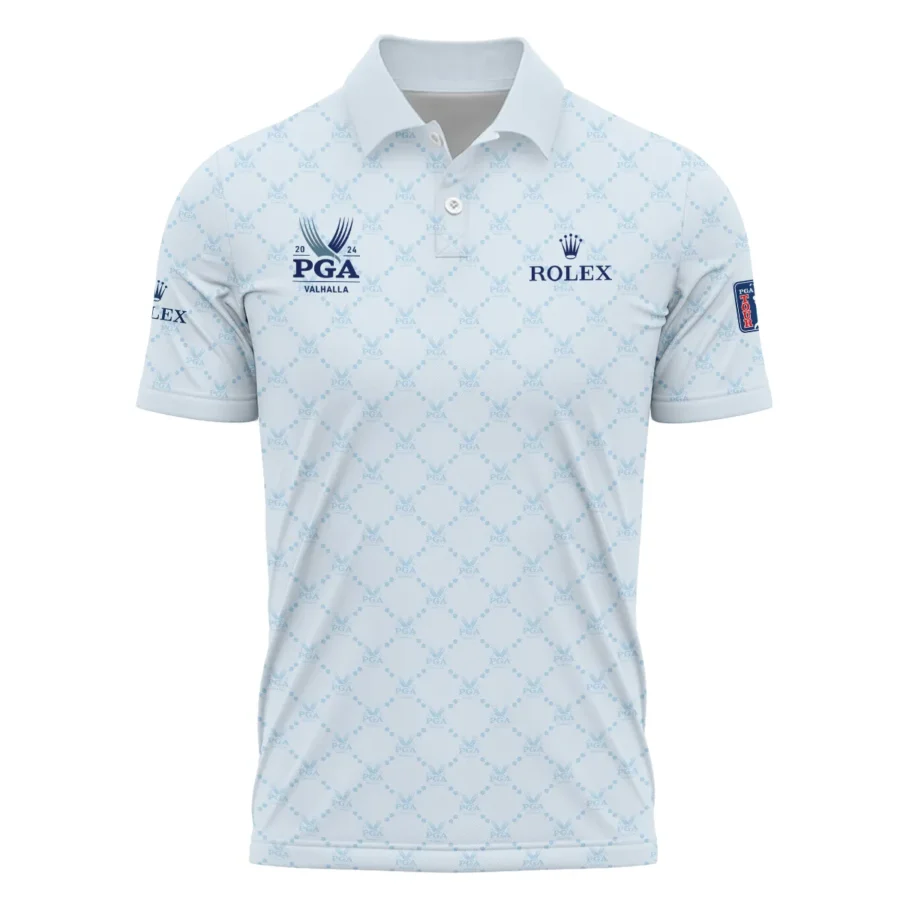 Golf Sport Pattern Light Blue Sport 2024 PGA Championship Valhalla Rolex Polo Shirt Style Classic