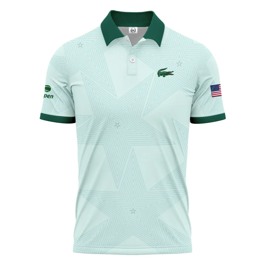 Tennis Pattern Star Light Green US Open Tennis Lacoste Polo Shirt Style Classic