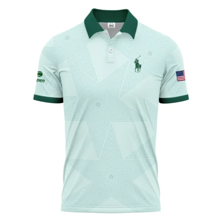 Tennis Pattern Star Light Green US Open Tennis Ralph Lauren Polo Shirt Style Classic