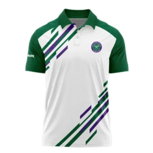 Tennis Love Green Mix Wimbledon Championships Champions Wilson Performance Zipper Polo Shirt