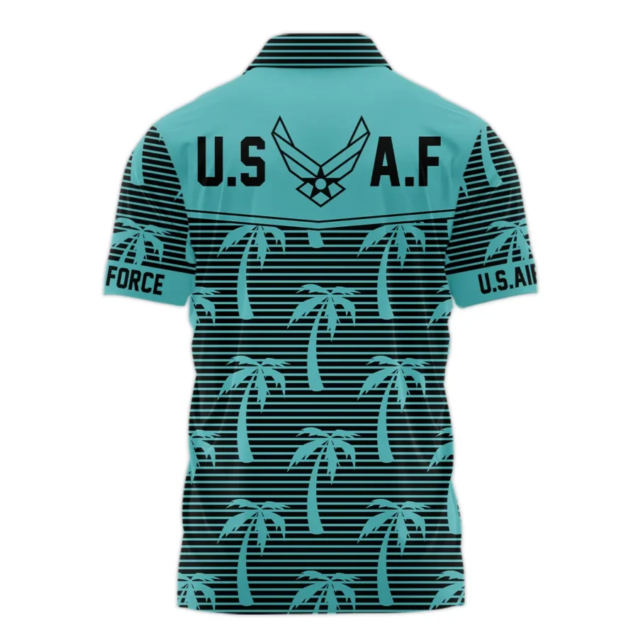 Hawaii Palm Tree Pattern Summer Beach Shirt Veteran U.S. Air Force All Over Prints Polo Shirt