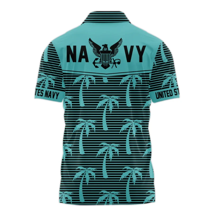 Hawaii Palm Tree Pattern Summer Beach Shirt Veteran U.S. Navy All Over Prints Polo Shirt