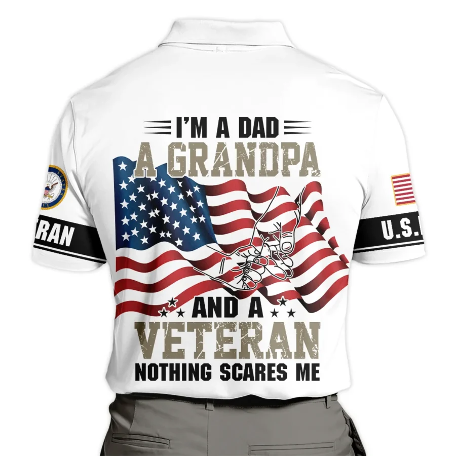 Proudly Served I Am A Dad A Grandpa And A Veteran U.S. Navy All Over Prints Polo Shirt