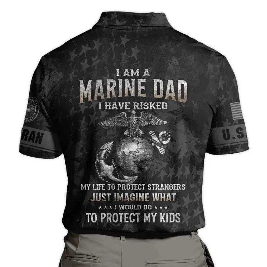 Veteran Just Imagine What I Would Do To Protect My Kids U.S. Marine Corps All Over Prints Polo Shirt