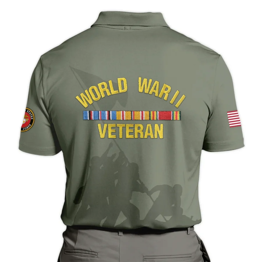 Veteran World War II U.S. Marine Corps All Over Prints Polo Shirt