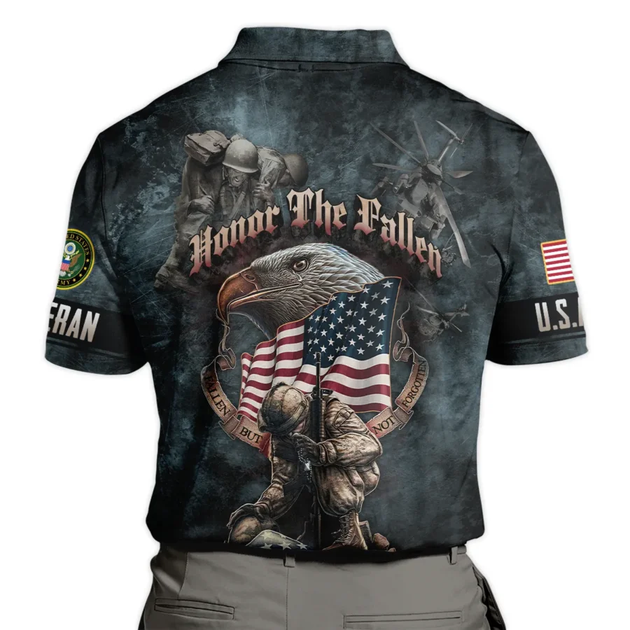 Veteran Dad Grandpa Man Of God Honor The Fallen U.S. Army All Over Prints Polo Shirt